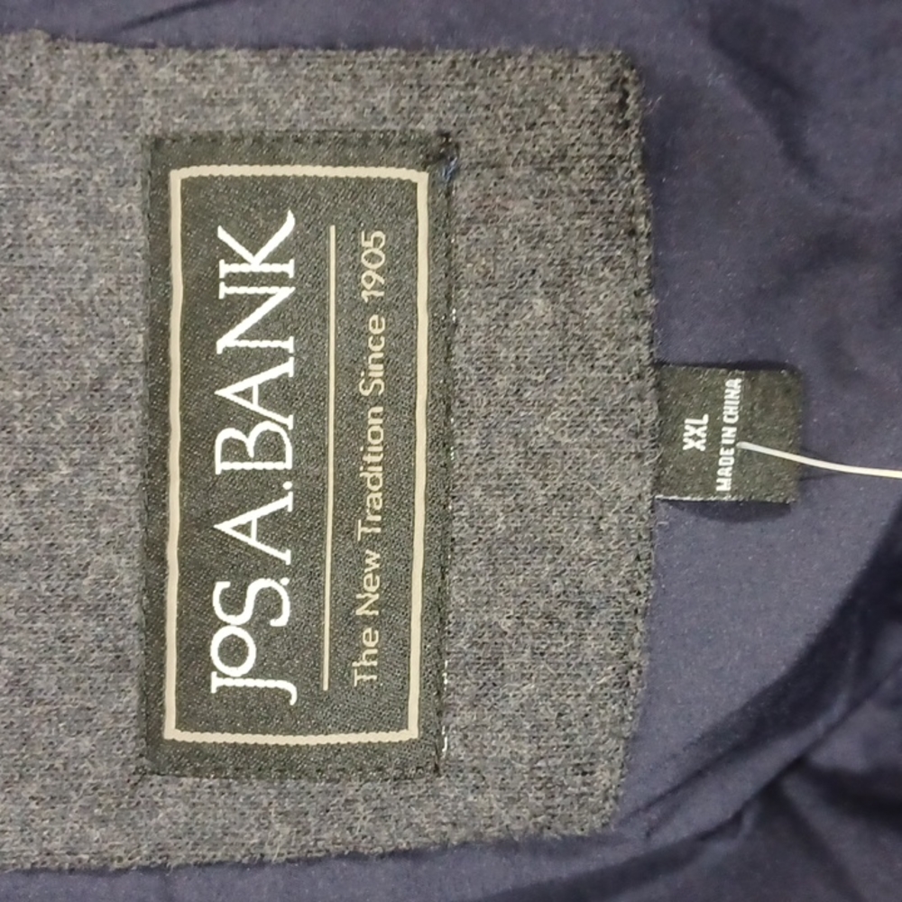 Jos A Bank Winter Coat Gray & Blue Zips & Buttons Up Size XXL New with tags - Picture 5 of 8
